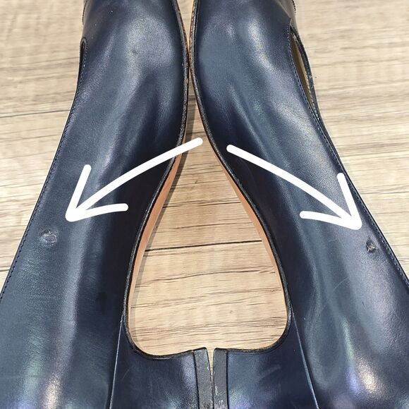 Salvatore Ferragamo Women's Size 5.5 B Navy Blue Leather Heel Shoes (47108) READ - Picture 6 of 10